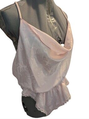 80s 90s Vintage Women's Pink Satin Lace Lingerie Bodysuit NWT Size L